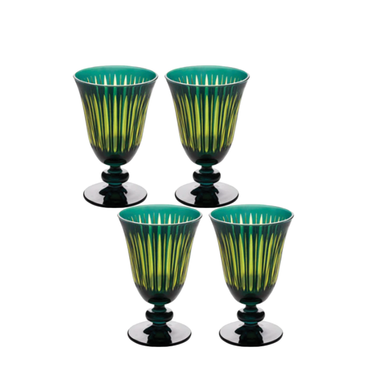 L'Objet Green Prism Wine Glass Set