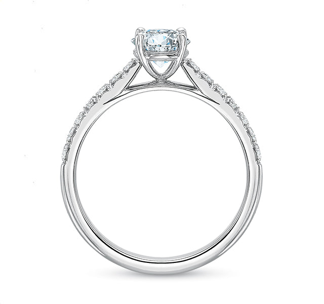 New Aire Engagement Ring Setting with Diamonds in 18KW