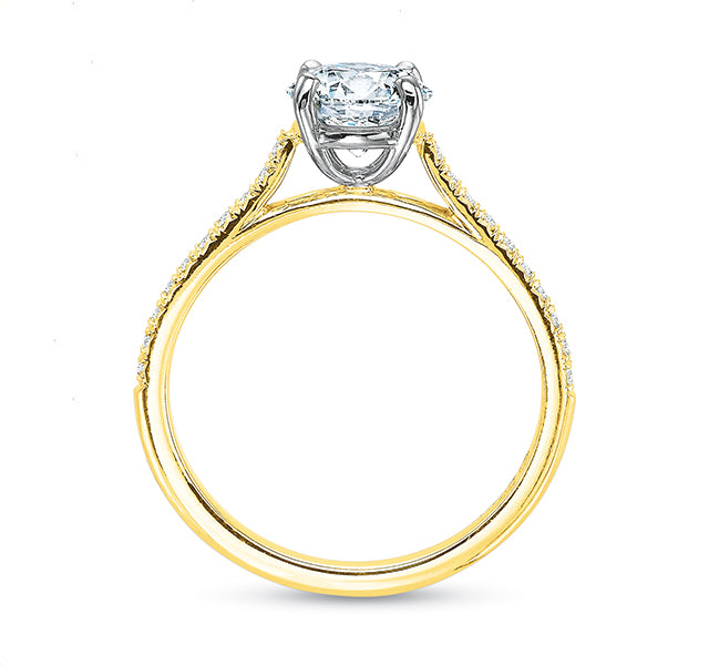 New Aire Engagement Ring Setting with Diamonds in 18KY