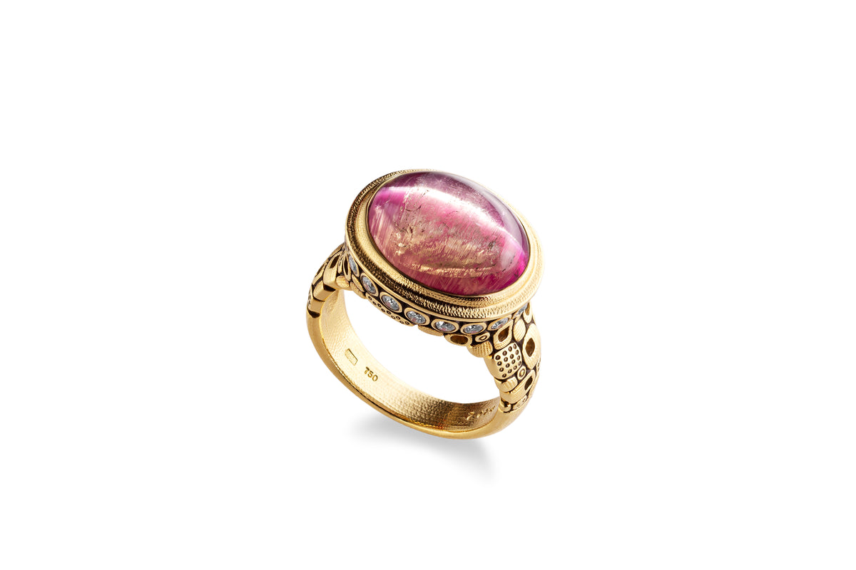 Little Windows Oval Tourmaline Catseye Ring