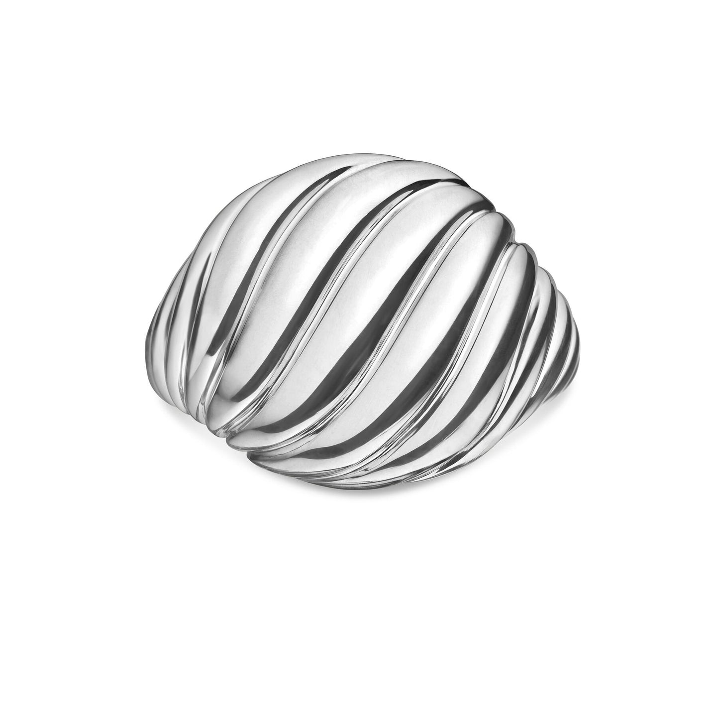 Sculpted Cable Pinky Ring in Sterling Silver