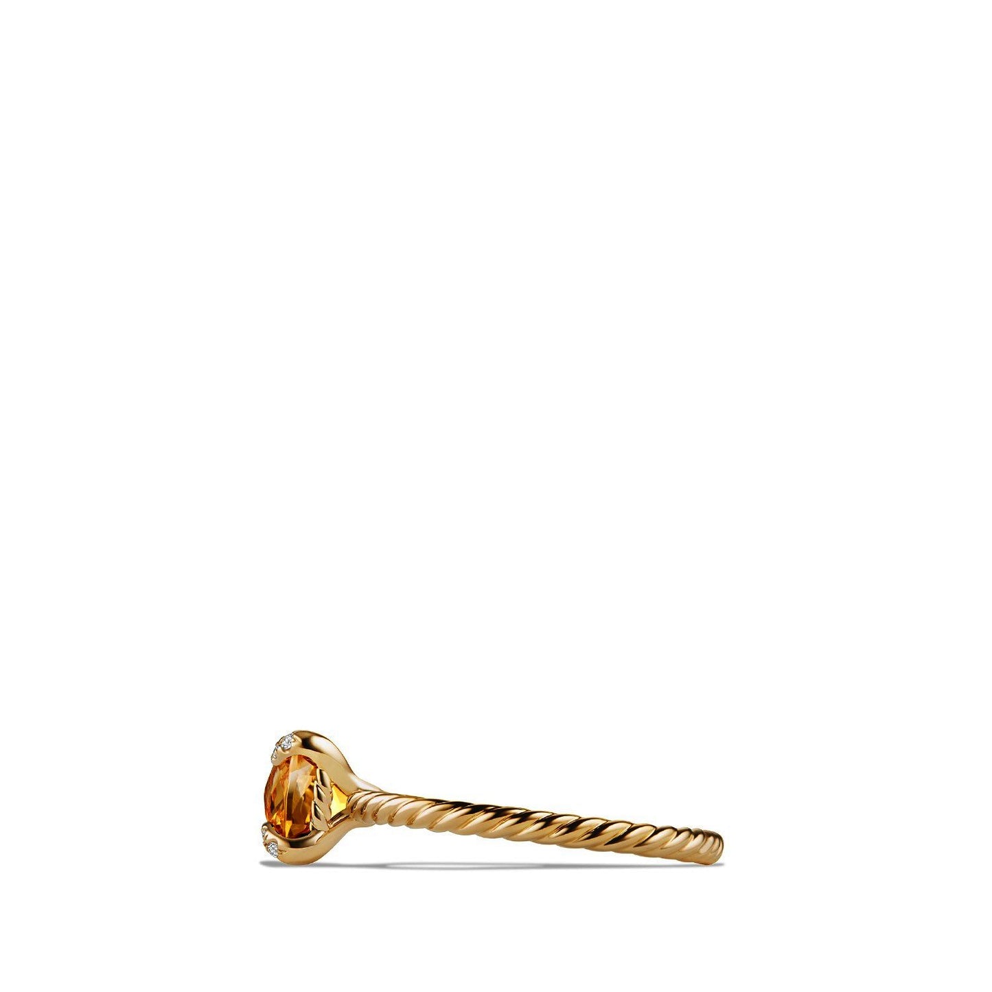 Ring with Citrine and Diamonds in 18K Gold