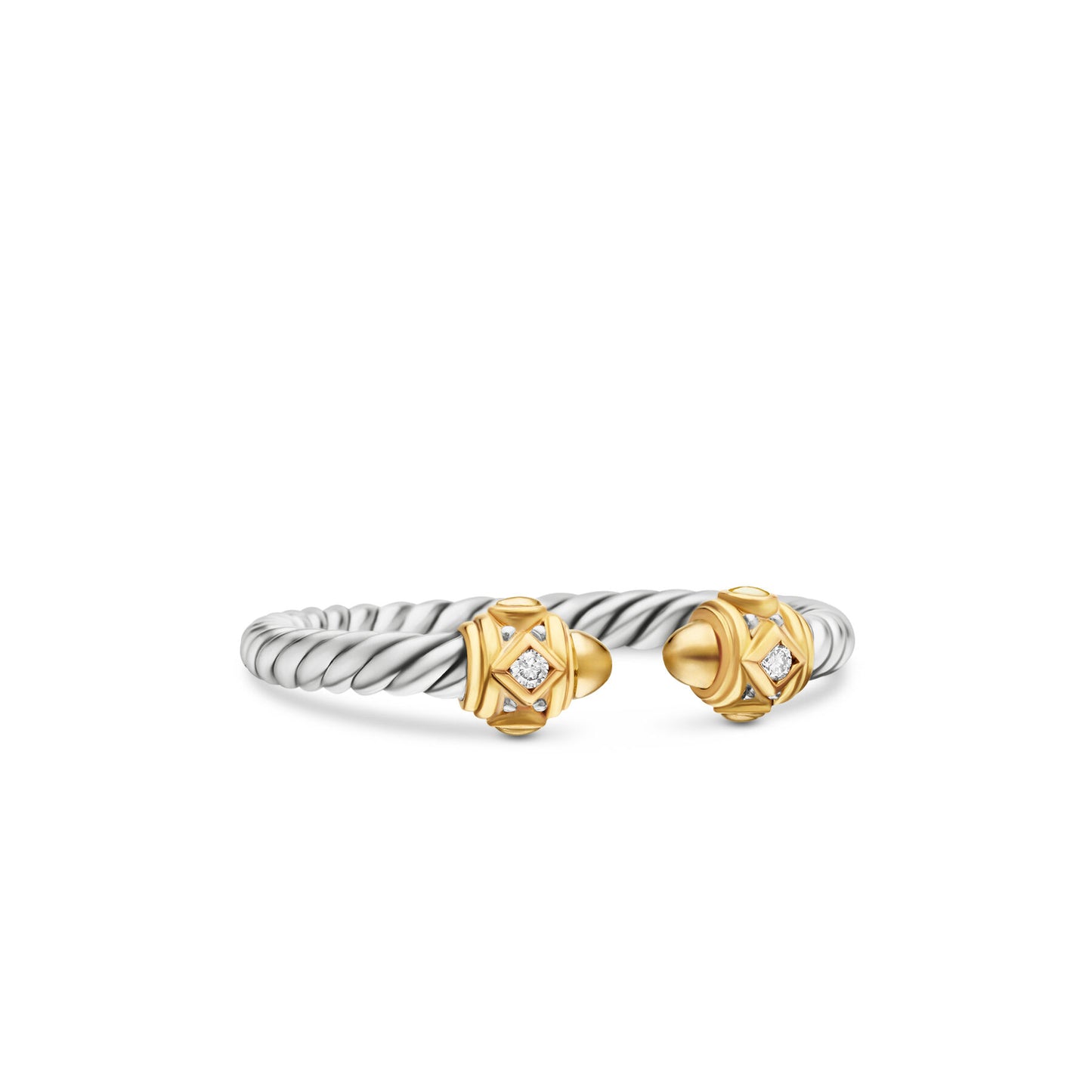 Renaissance Ring with 14K Yellow Gold Domes and Diamonds