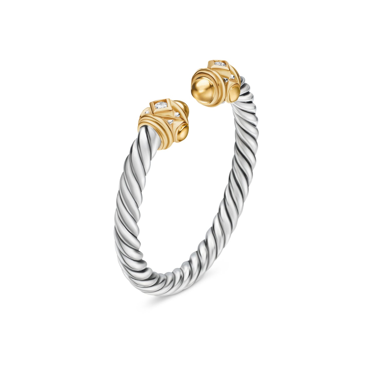 Renaissance Ring with 14K Yellow Gold Domes and Diamonds