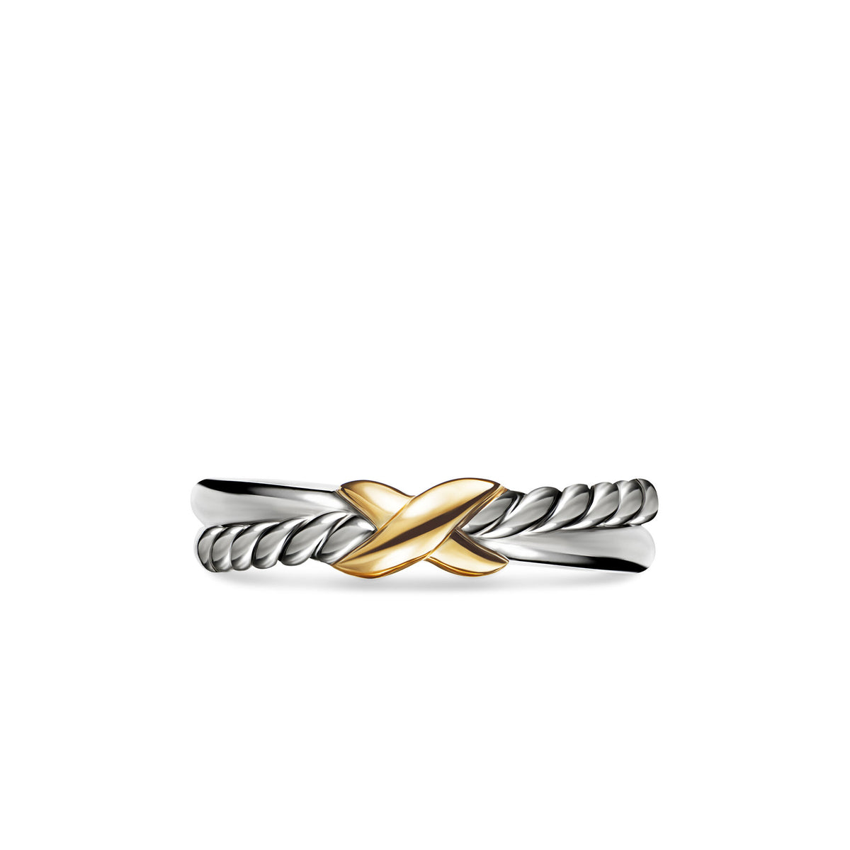Petite X Ring with 18K Yellow Gold