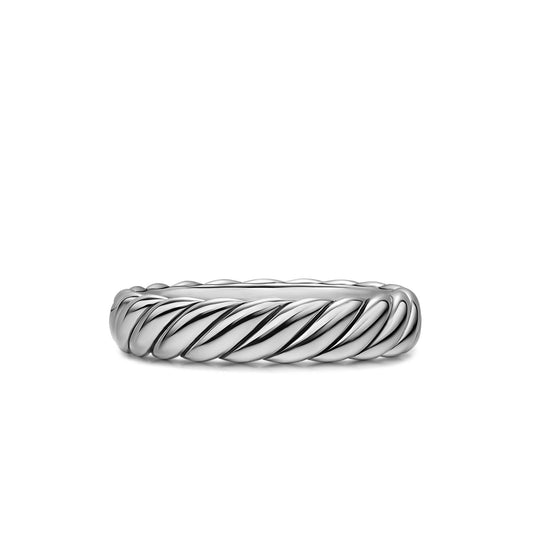 Sculpted Cable Band Ring in Sterling Silver