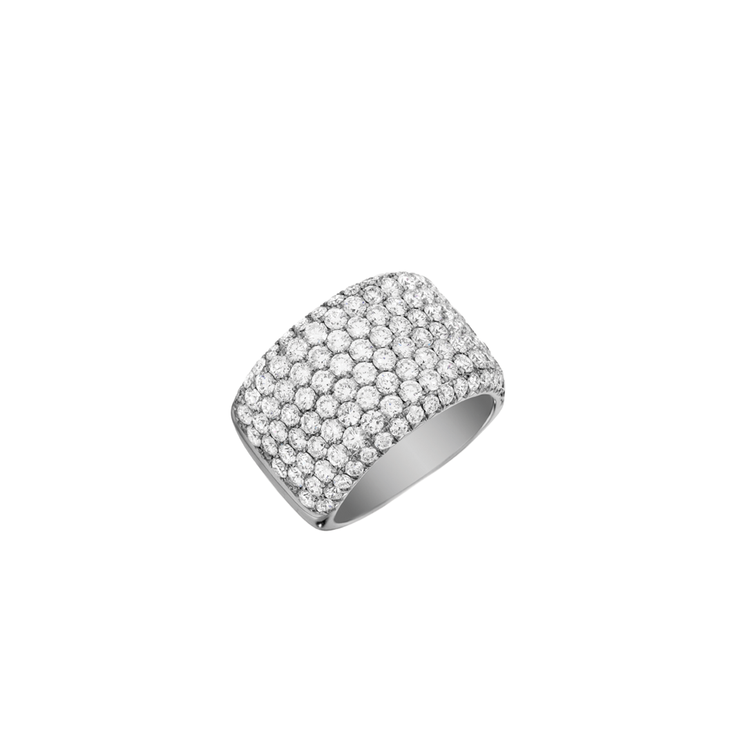 Halfway 8-Row Diamond Band in White Gold