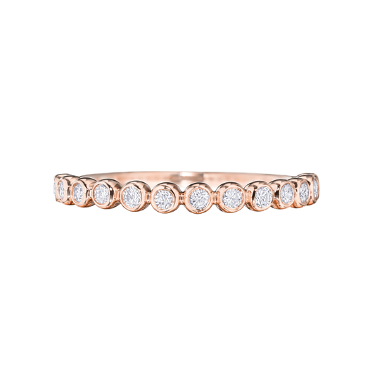 Halfway Bezel Set Diamond Band in Rose Gold