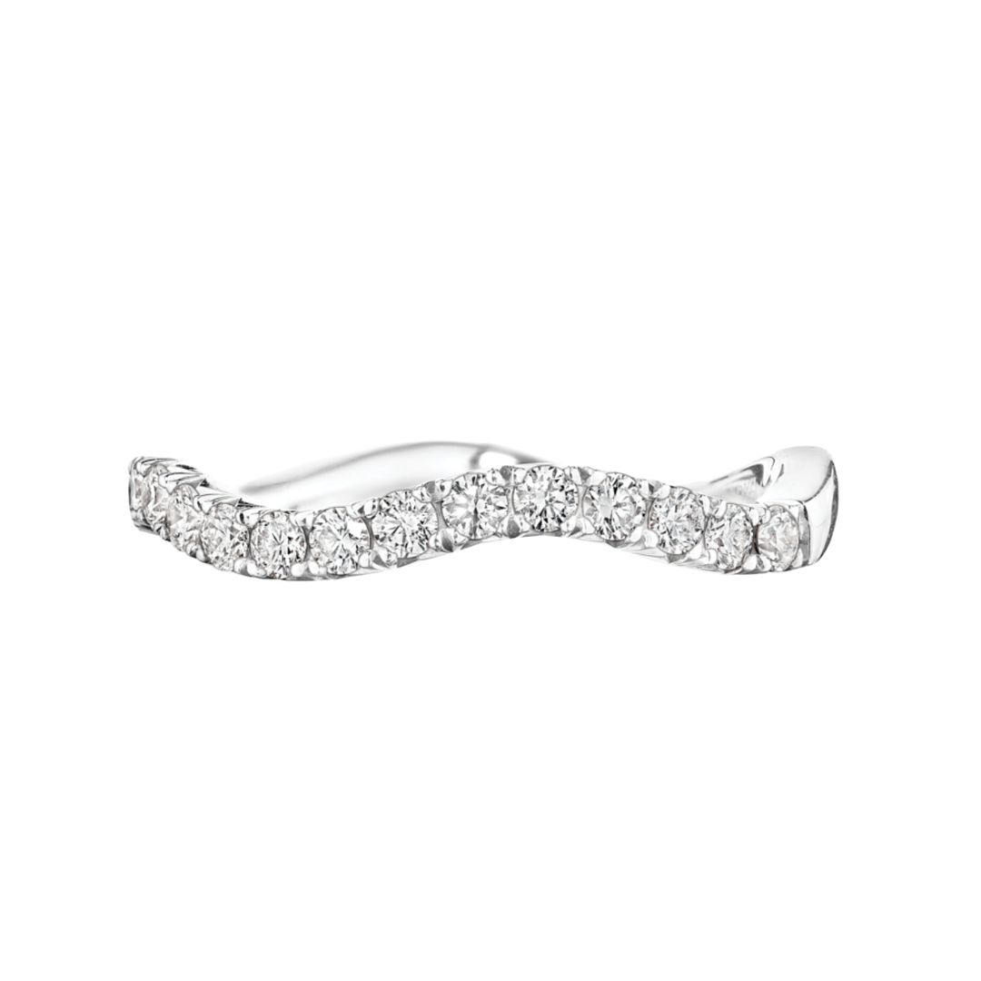 Halfway Wave Prong-Set Diamond Band