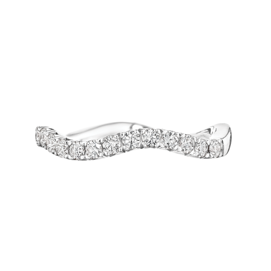 Halfway Wave Prong-Set Diamond Band