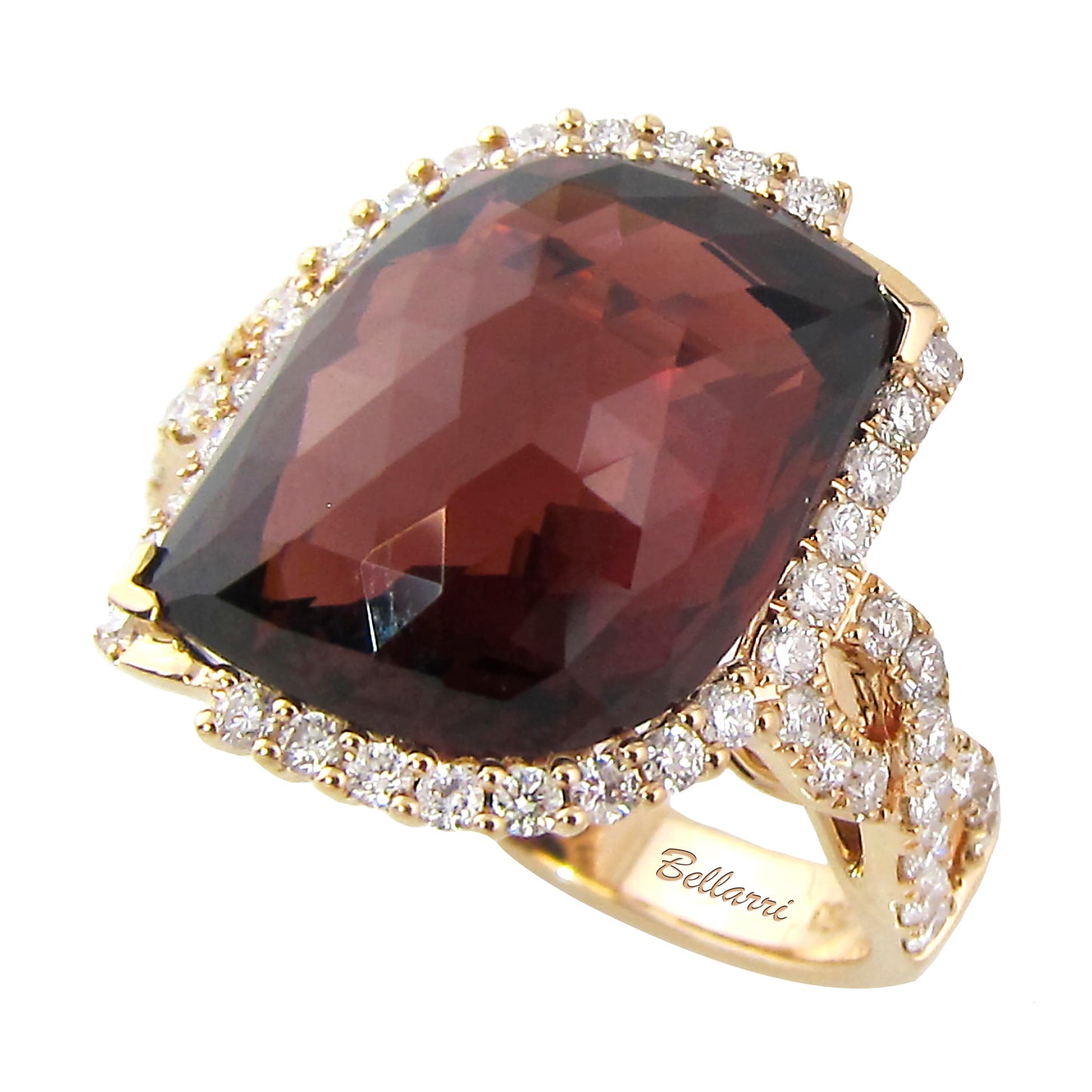 Garnet Ring with Diamond Accents