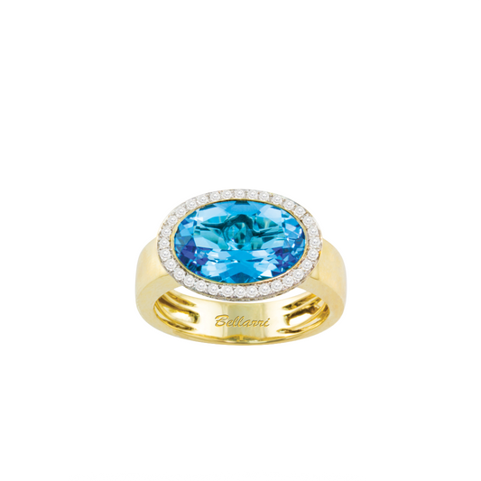 Blue Topaz and Diamond Ring