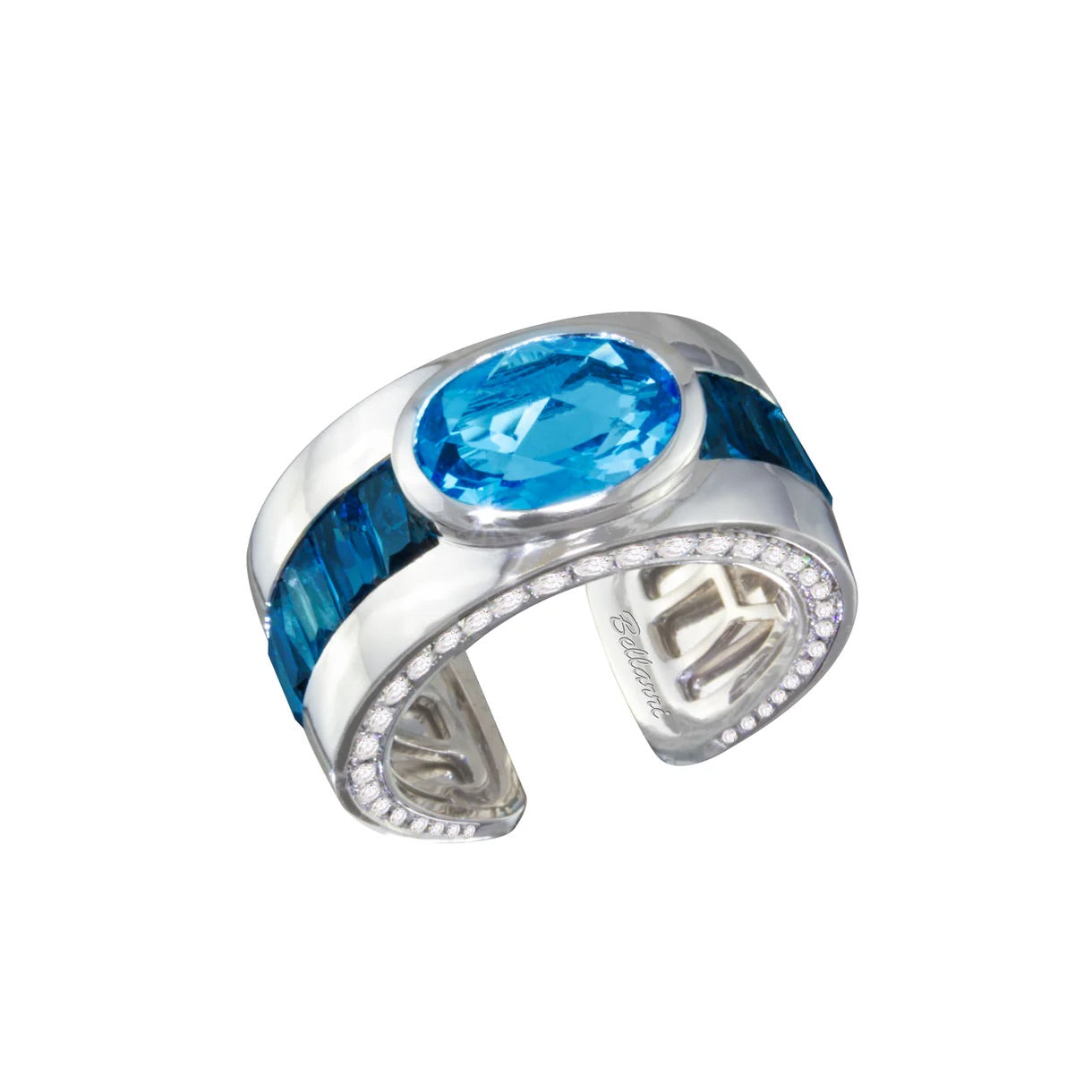 Kaleidoscope Ring with Diamonds and London Blue Topaz