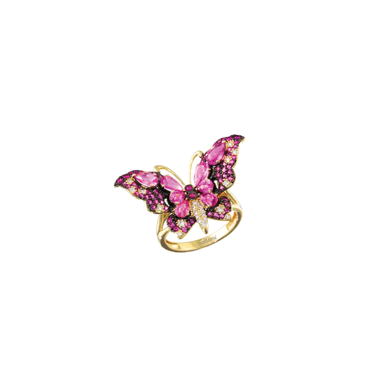 Butterfly Ring with Pink Sapphire and Diamonds