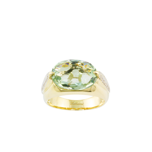 Laila Ring with Prasiolite and Diamonds