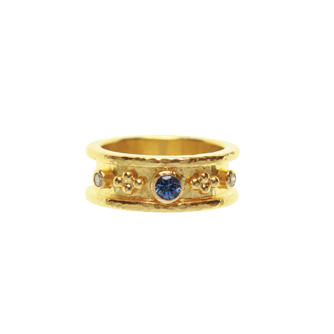 Sapphire Straight Cigar Band Ring