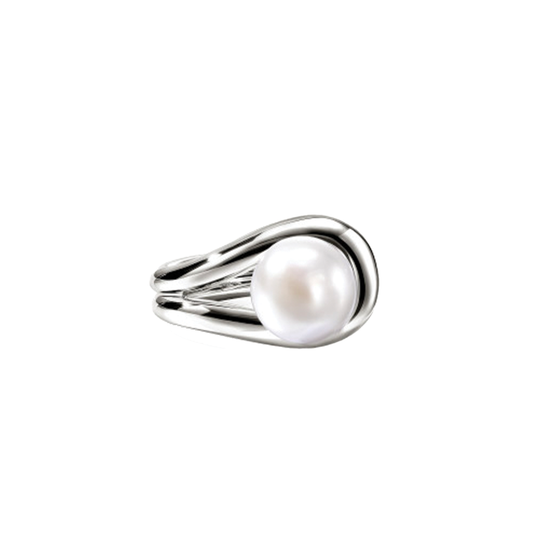 'Surf' Ring with Freshwater Cultured Pearl
