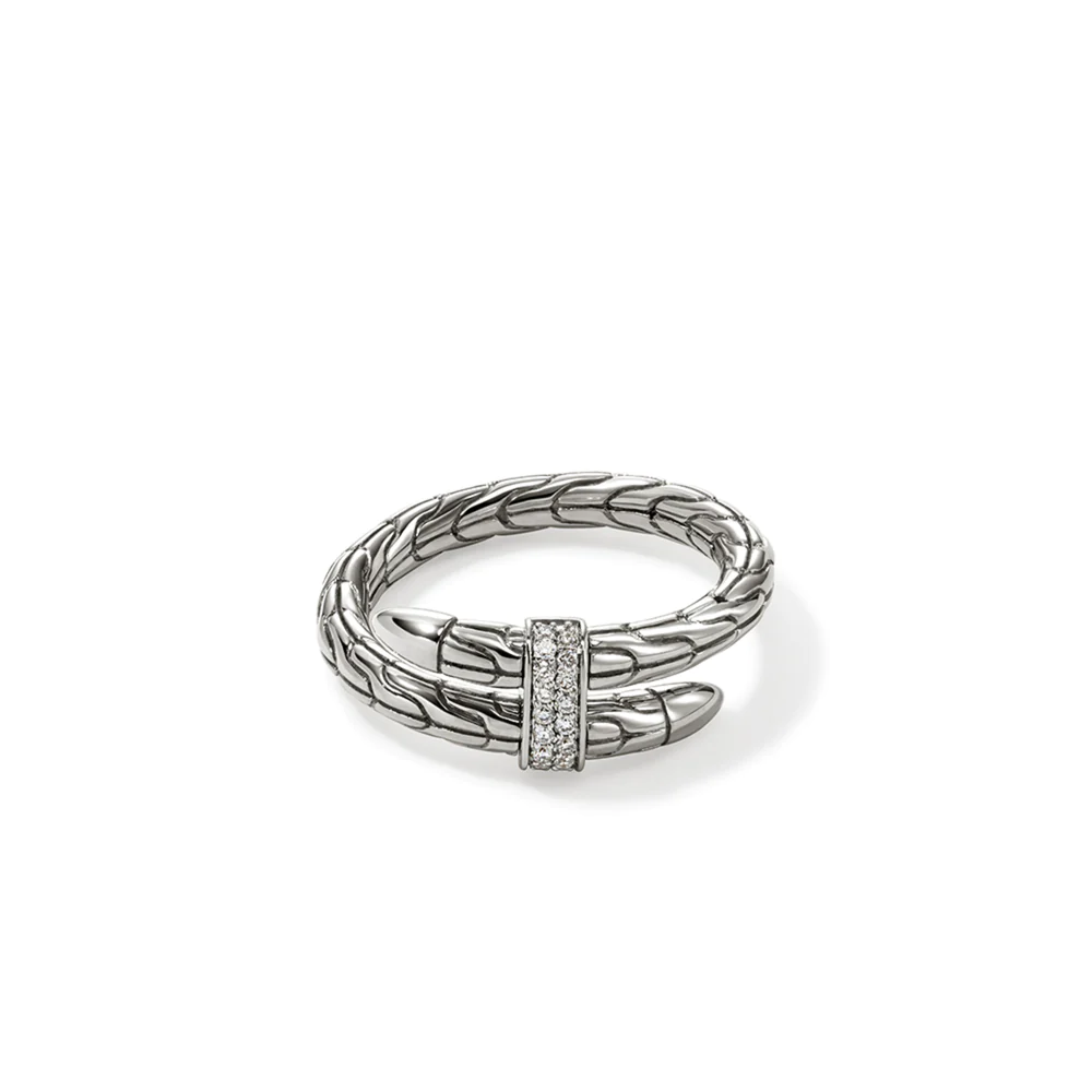 Flexible Spear Ring with Diamonds