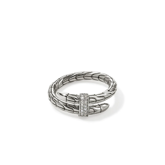 Flexible Spear Ring with Diamonds