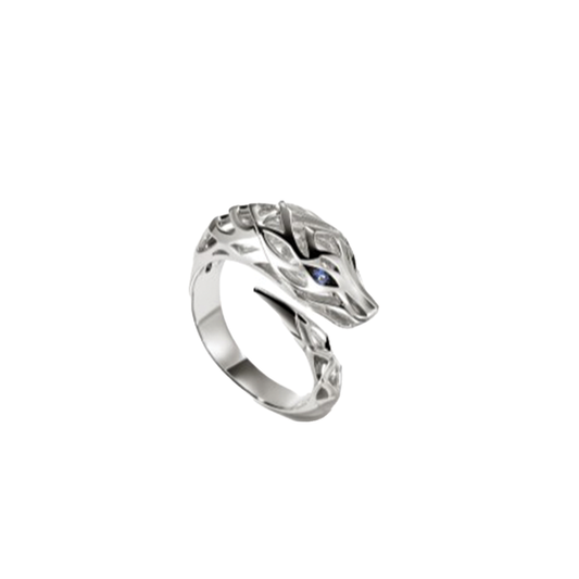 'Naga' Bypass Ring with Blue Sapphires