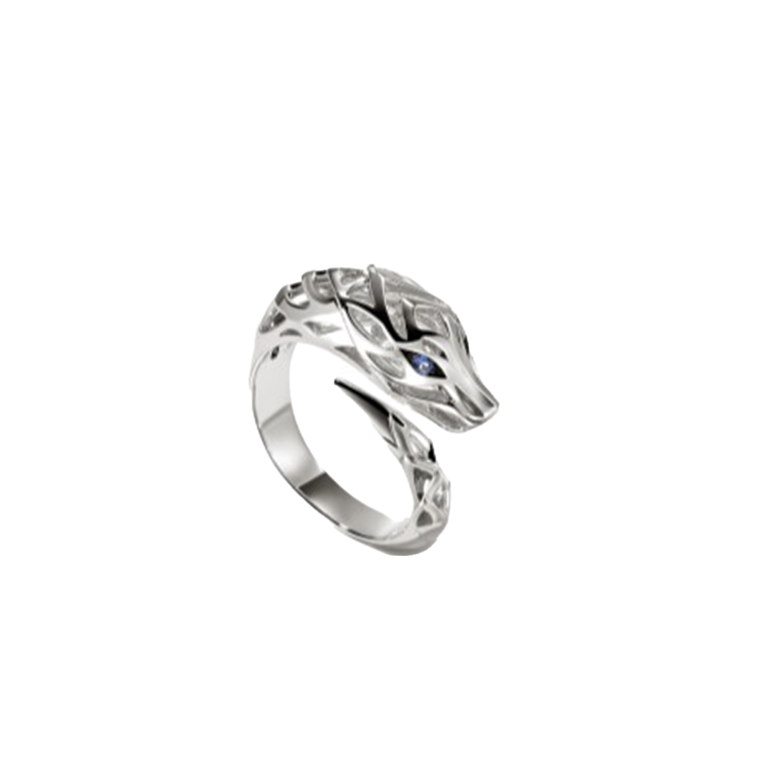 'Naga' Bypass Ring with Blue Sapphires