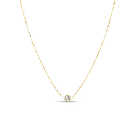 Diamond Station Necklace in 18k Yellow Gold