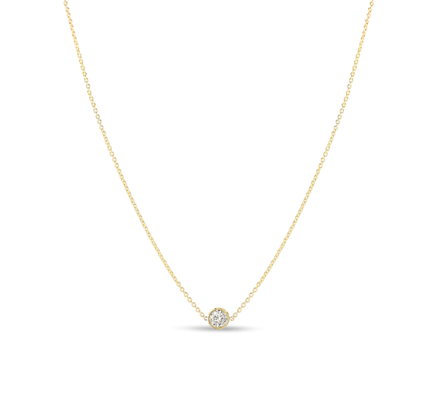 Diamond Station Necklace in Yellow Gold