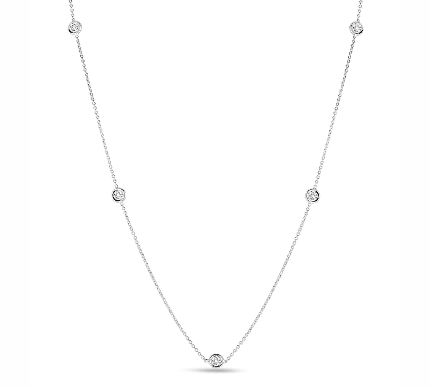 Diamonds by the Inch Station Necklace in White Gold