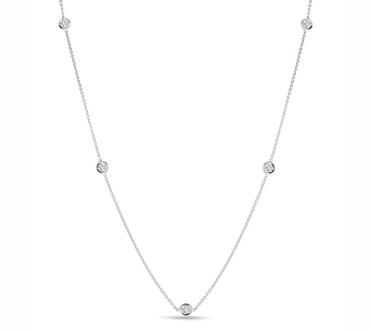 Diamonds by the Inch Station Necklace in White Gold