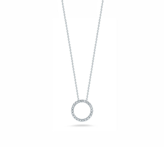 Tiny Treasures Diamond Circle Necklace in 18k White Gold