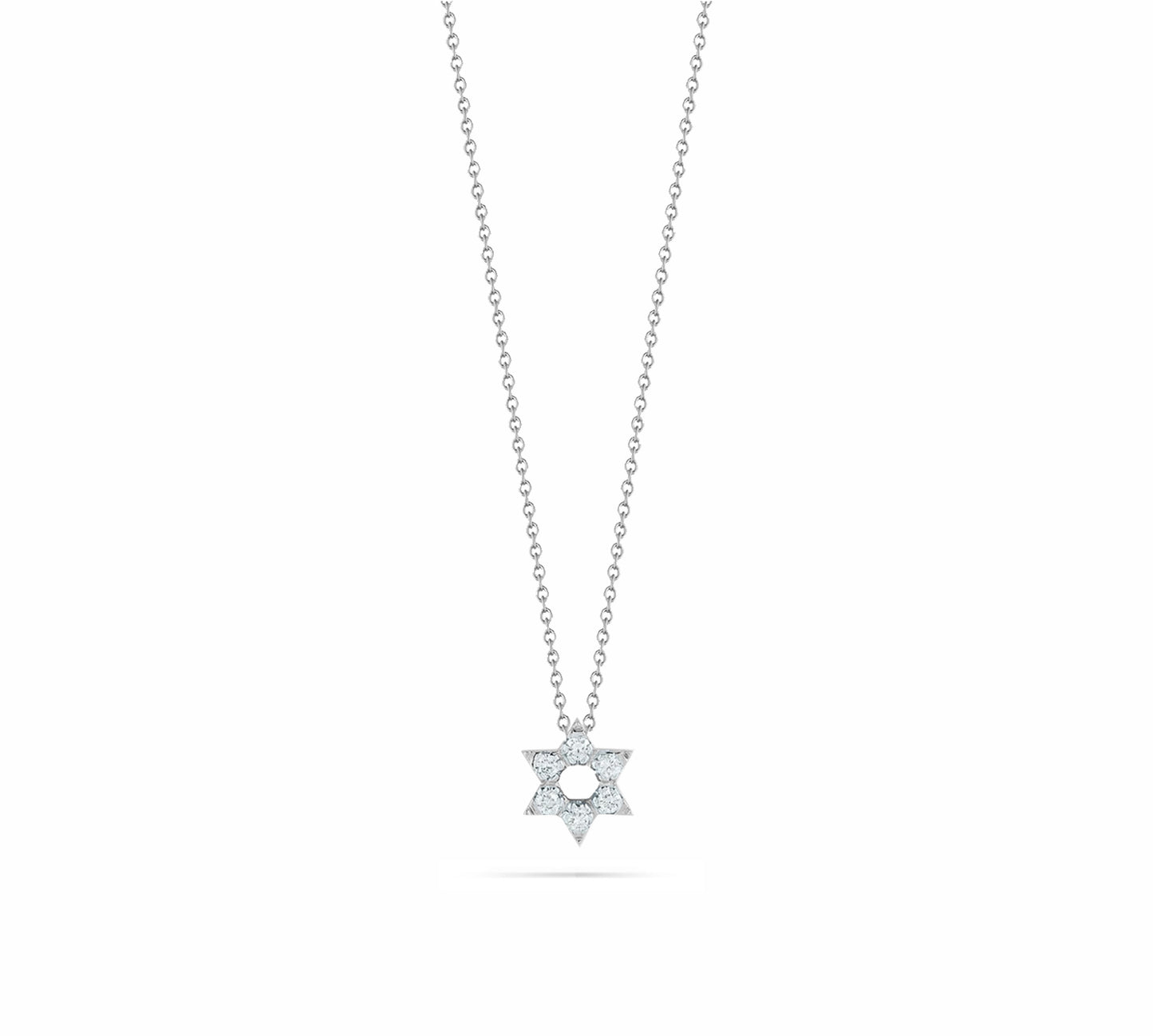 Tiny Treasure Star of David Necklace in White Gold