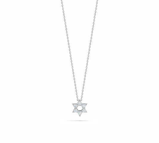 Tiny Treasure Star of David Necklace in White Gold