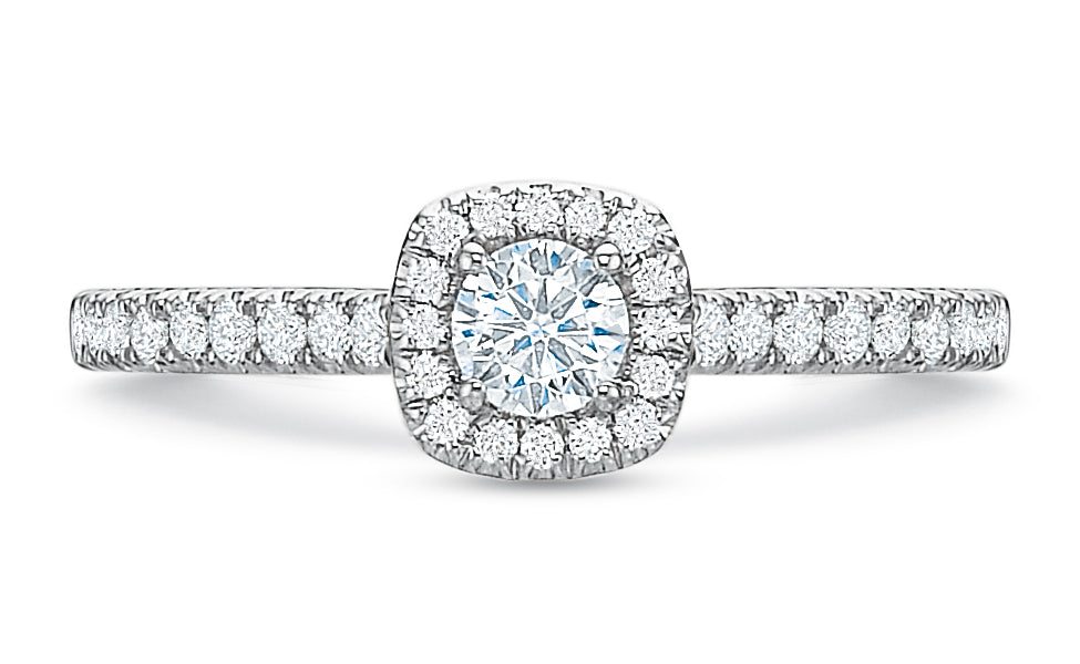 Cushion Halo Engagement Ring .50tw