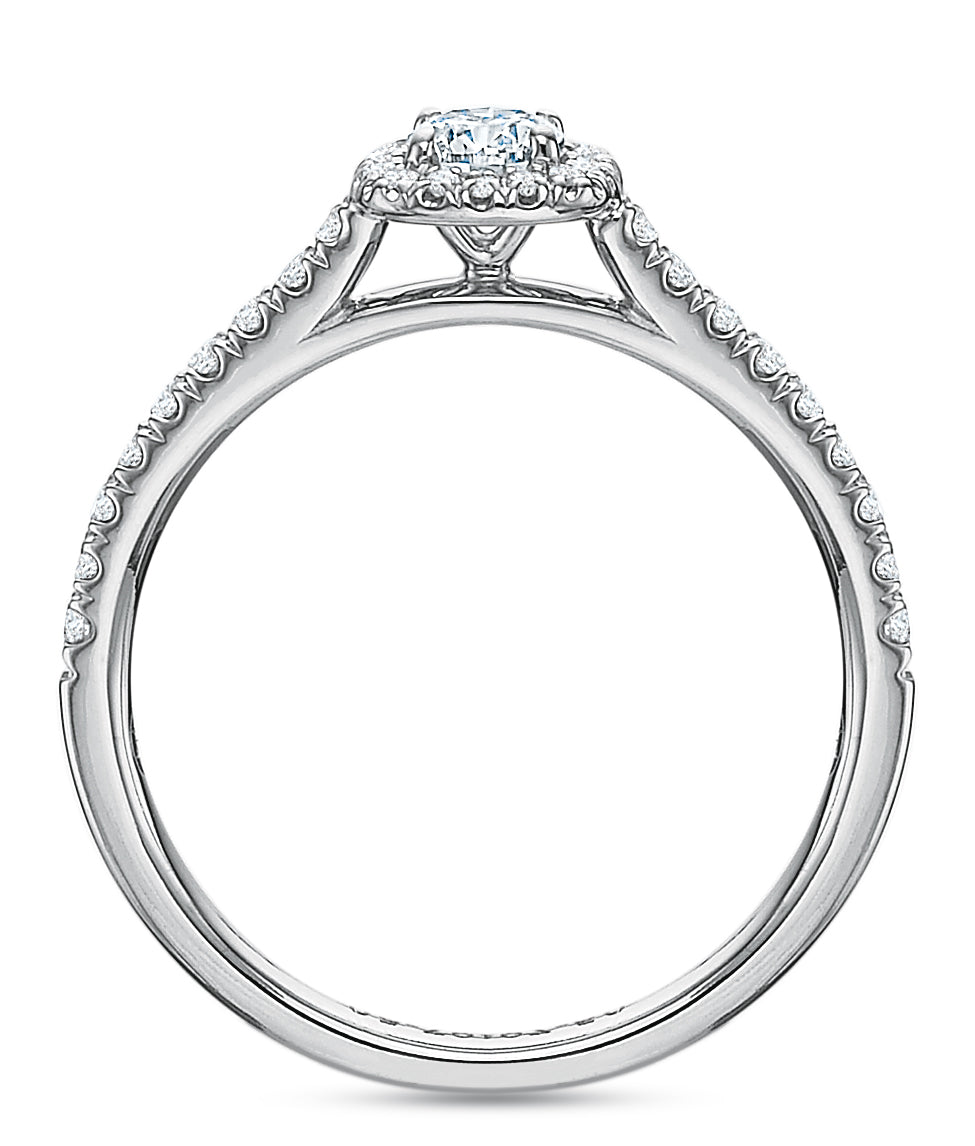 Cushion Halo Engagement Ring .50tw