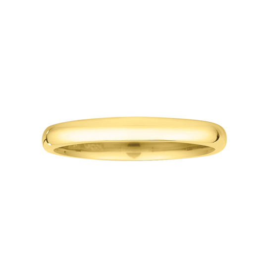 1.5mm High Dome and Polish Band in Yellow Gold