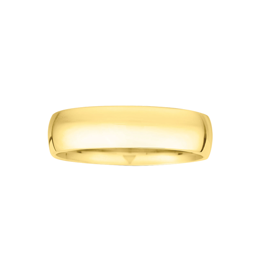 6mm High Dome and Polish Band in Yellow Gold