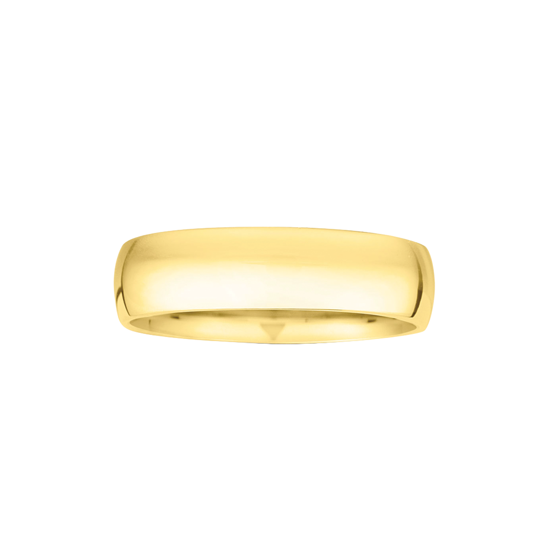 6mm High Dome and Polish Band in Yellow Gold