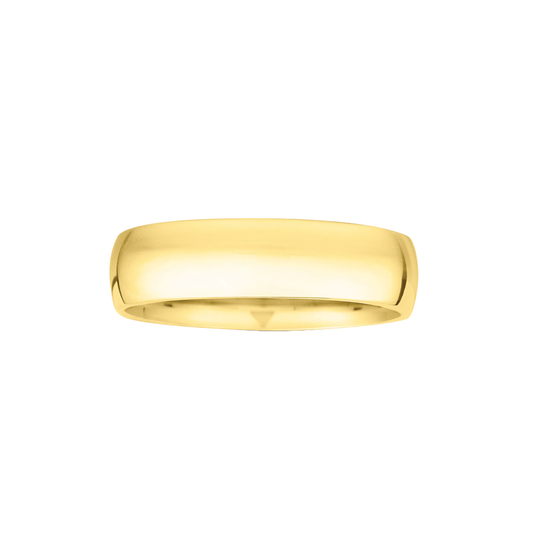 6mm High Dome and Polish Band in Yellow Gold