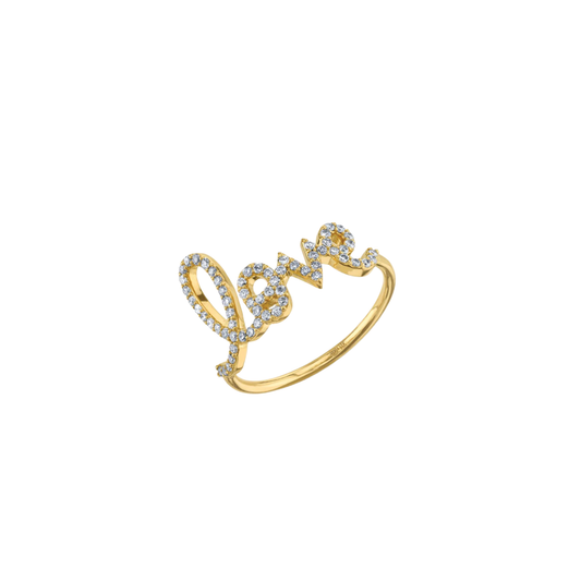 14k Large Pave Love Ring
