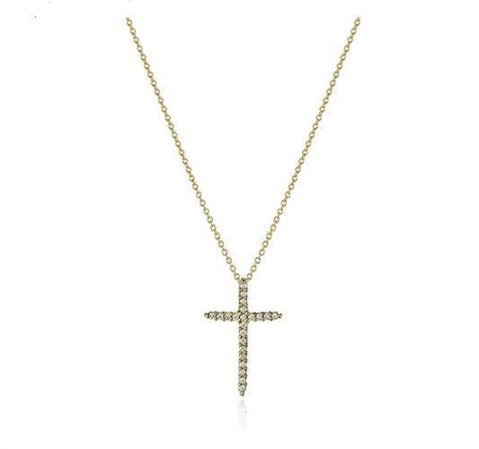 Thin Diamond Cross Pendant