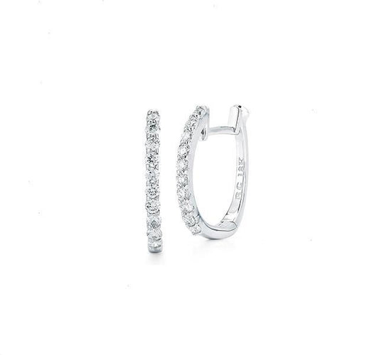 Micropave Perfect Diamond Huggies in White Gold