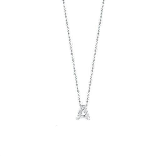 Tiny Treasures Diamond Love Letter "A" in White Gold