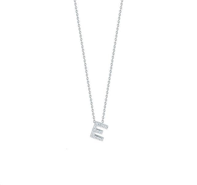 Tiny Treasures Diamond Love Letter "E" in White Gold