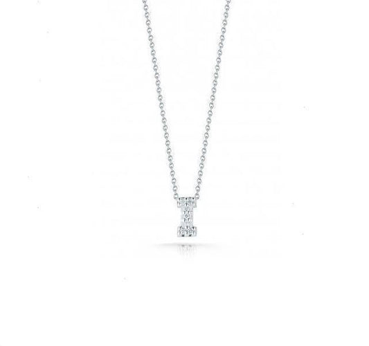 Tiny Treasures Diamond Love Letter "I" in White Gold
