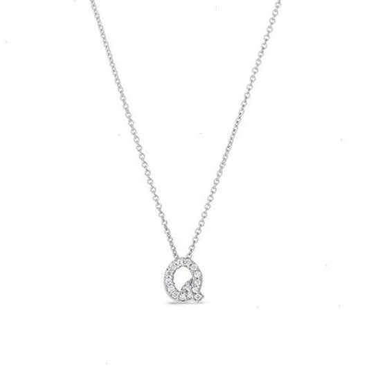 Tiny Treasures Diamond Love Letter "Q" in White Gold