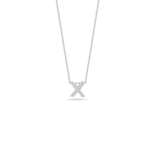 Tiny Treasures Diamond Love Letter "X" in White Gold
