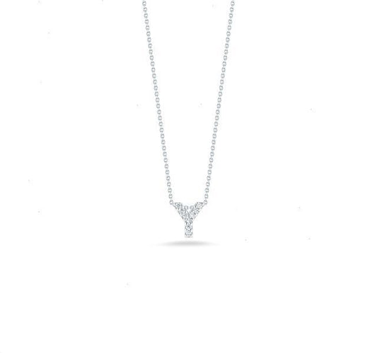 Tiny Treasures Diamond Love Letter "Y" in White Gold