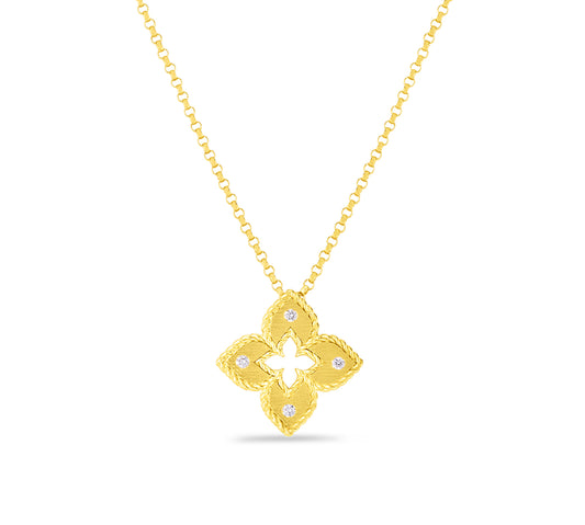 Venetian Princess Flower Necklace in Yellow Gold