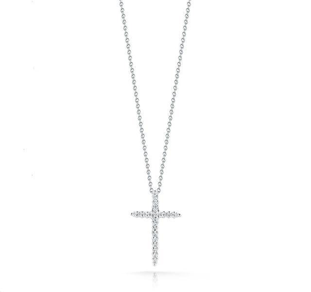 Thin Diamond Cross Pendant