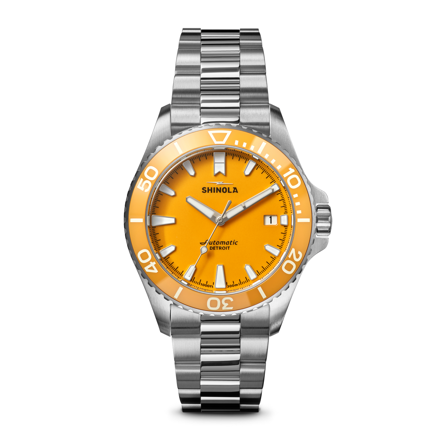 43mm Lake Huron Monster Watch with Yellow Dial